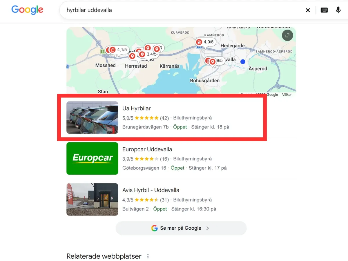 "hyrbilar uddevalla" | Före både Europcar och Avis
